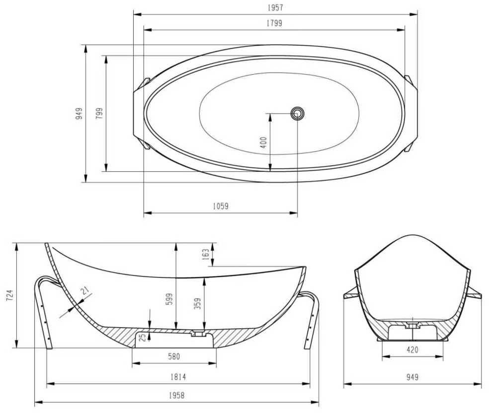 Nuvo Bath Dimensions