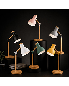 Adjustable LED Wooden Desk Lamp