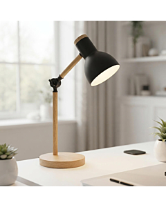 Adjustable LED Wooden Desk Lamp