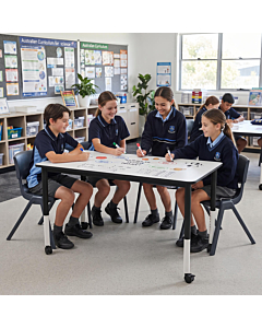 Adjustable Whiteboard Rectangular Classroom Desk