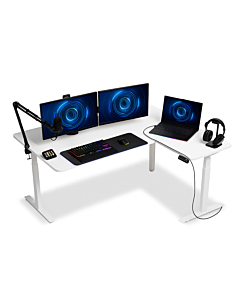 L-Shape Standing Desk, Tri Motor, 3 Stage