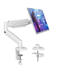 White Articulating Single Monitor Arm