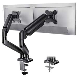 Black Articulating Dual Monitor Arm