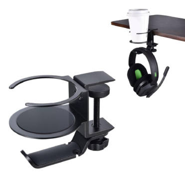 Clamp on headphone  & cup holder