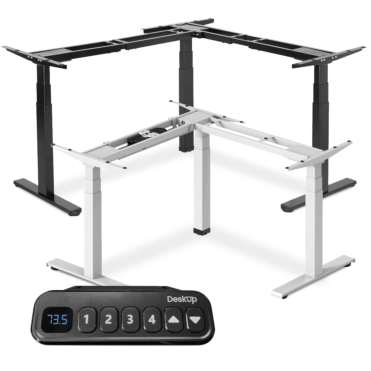L-Shape Standing Desk Leg System Only, Tri Motor, 3 Stage