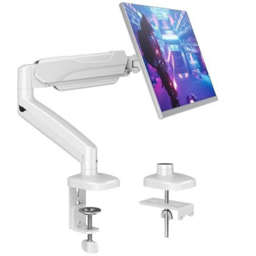 White Articulating Single Monitor Arm