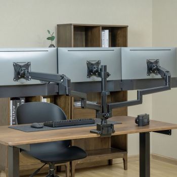 Triple Monitor Mount Articulating Gas Assist